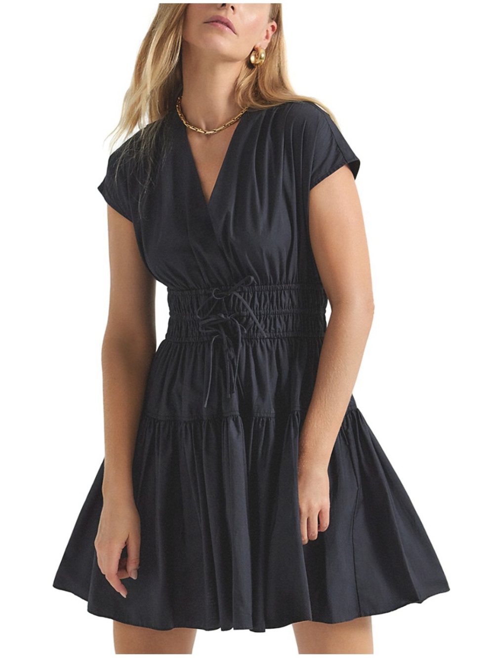 Derek Lam 10 Crosby.
Tora V Neck Smocked Poplin
Dress
Size 12
